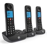 BT Essential Cordless Landline House Phone, Nuisance Call Blocker, Call Block button, Answer Machine, Trio Handset Pack