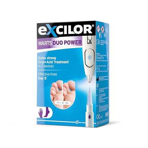 Excilor Warts Duo Power Treatment - Extra Strong Effective Wart Verruca Removal - 2 Devices in 1 Box