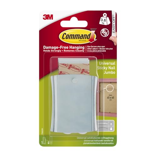 Command 17048-ES Metal Universal Picture Hanger - Damage Free Hanging - For Pictures, Frames, Mirrors and Clocks - Holds up to 3.6 kg
