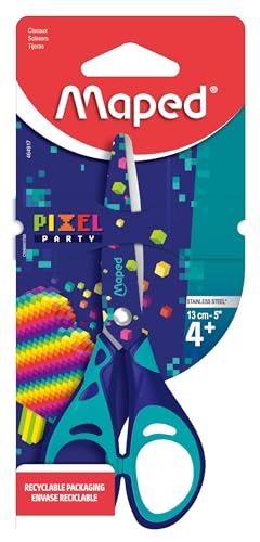 Maped - Pixel Party Scissors - 13 cm - Children's Scissors - School Scissors from 4 Years