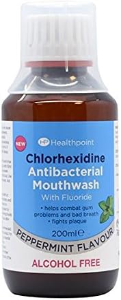 Healthpoint Chlorhexidine Antibacterial Mouthwash Alcohol Free Peppermint Flavour, 200 ml