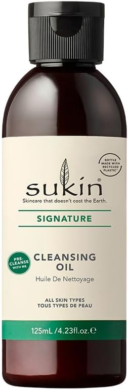 Sukin - Cleansing Oil - Signature Natural Facial Cleanser for All Skin Types - Skin Care, Facial Cleansers, Beauty Products, Skin Cleanser, Cleansing Oil for Face - 125ml