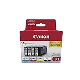 Canon PGI-1500 XL C M Y BK Pack of 4 cartridges Yield XL (Black XL Cyan XL Magenta XL Yellow XL) Genuine