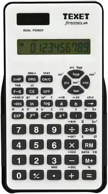 TEXET FX1500 Solar Sciencetific Calculator | Dual Power | Entry Level Scientific Calculator