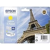 Epson T7024 Eiffel Yellow Genuine, XL High Yield Ink Cartridge DuraBrite Ultra
