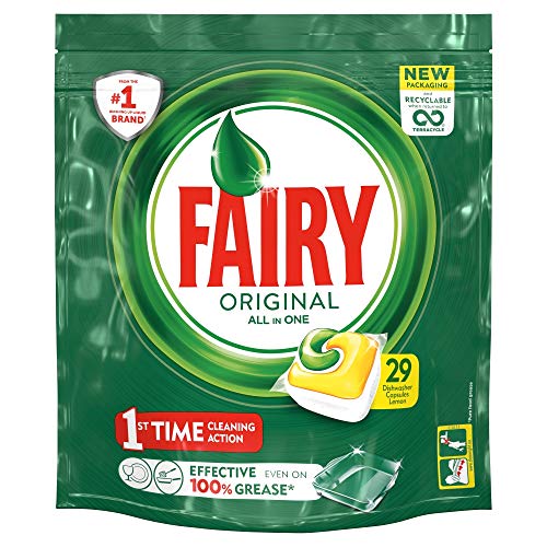Fairy Original All in One Dishwasher Detergent, Lemon, 29 Tablets
