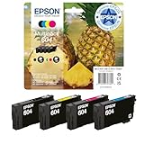 Epson 604 Pineapple Multipack 4 Colour Genuine Ink Cartridges | EasyMail - Reduced Plastic Packaging | Black, Cyan, Magenta, Yellow | 1x 3.4ml, 3x 2.4ml | Brand-made for optimal results