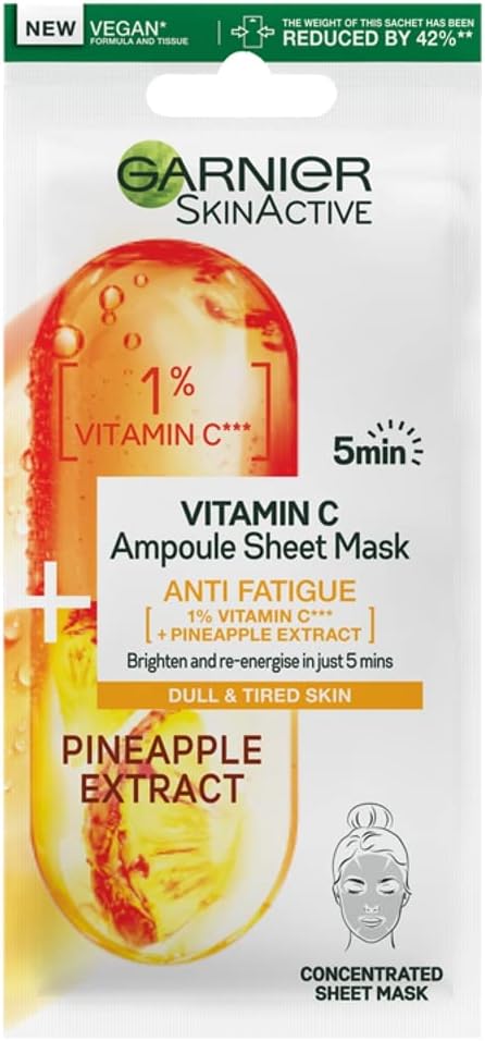 Garnier SkinActive Vit C Anti Fatigue Ampoule Sheet Mask 15g