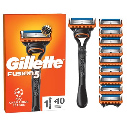 Gillette Fusion5 Razor for Men, 1 Gillette Razor, 10 Blade Refills