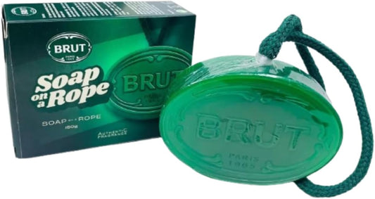 1X 150G Brut Exfoliating Soap On A Rope Bar