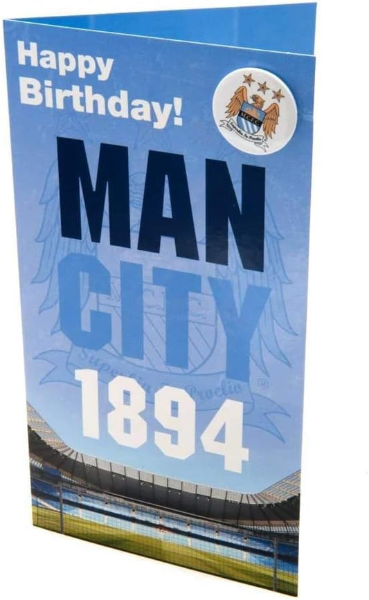 Man City 1894 Birthday Card with badge
