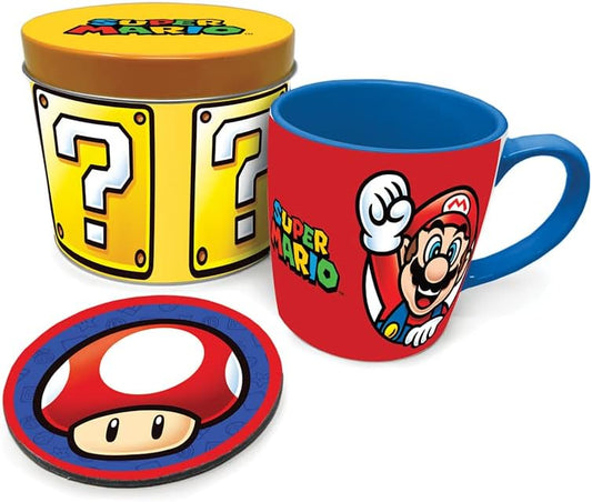 Super Mario Gift Set with Mug and Coaster in Reusable Gift Tin