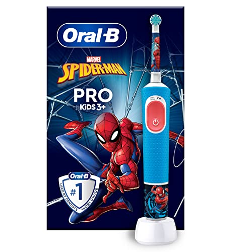 Oral-B Pro Kids Electric Toothbrush, 1 Handle Featuring Marvel Spider-Man, 1 Toothbrush Head, Designed By Braun, For Ages 3+