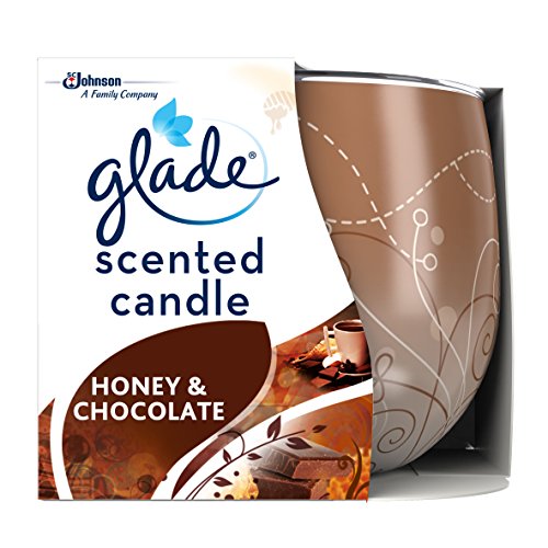 Glade Scented Candle, Air Freshener Wax Candle for Aromatherapy, 120 g, 30 Hour Burn Time, Honey & Chocolate, 1 Candle