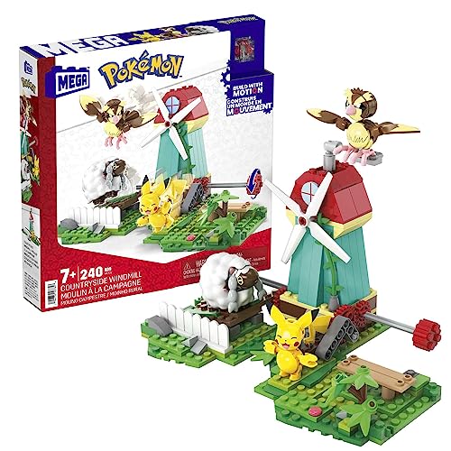 MEGA Pokémon Action Figure Building Toy Set, Countryside Windmill with 240 Pieces