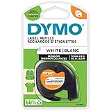 DYMO LetraTag Iron-On Fabric Labels | Authentic | 12 mm x 2 m Roll | Black Print on White | Iron-On Clothing Labels Ideal for Uniforms/Children's Clothing | for LetraTag Printers