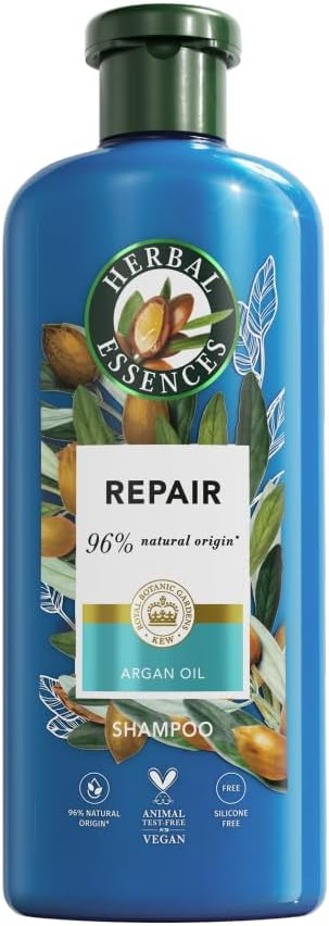 Herbal Essences Argan Oil Repair Shampoo 250ml to Nourish Damaged Hair, Silicone Free