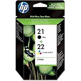 HP SD367AE 21/22 Original Ink Cartridges, Black and Tri-Colour, Multipack