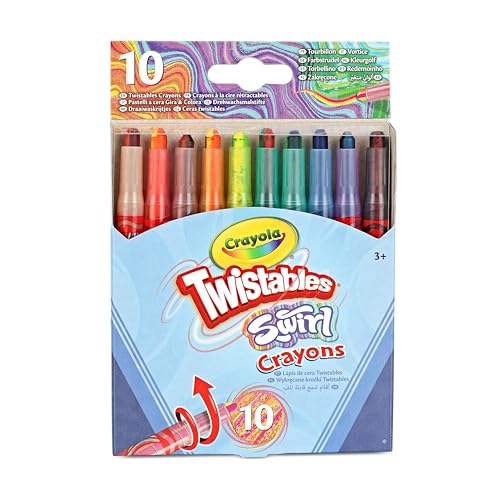 CRAYOLA Swirl Mini Twistable Crayons - Assorted Colours (Pack of 10)
