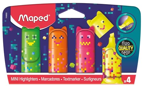 Maped 4PK Mini Pixel Party Highlighters