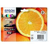 Epson 33XL Oranges High Yield Genuine Multipack, 4-colours Ink Cartridges, Claria Premium Ink