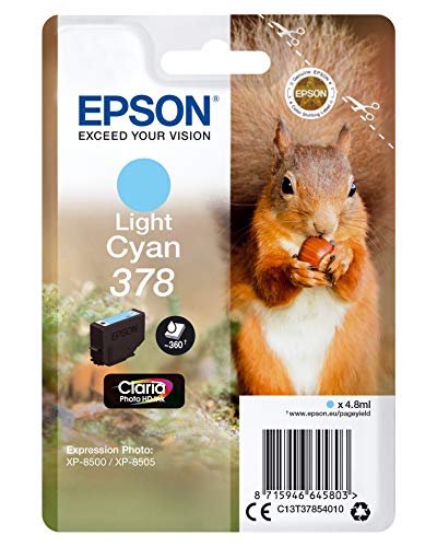 Epson 378 Light Cyan Squirrel Genuine, Claria Photo HD Ink Cartridge