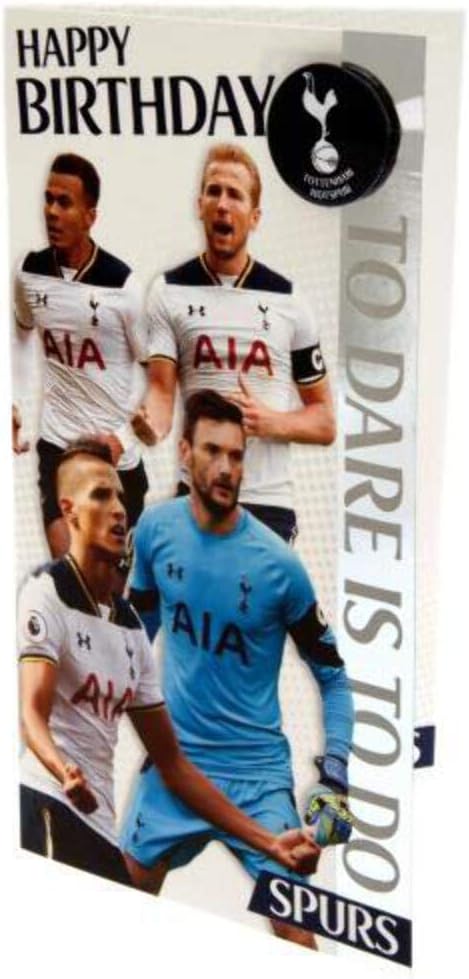Tottenham Hotspurs Birthday Card With Badge