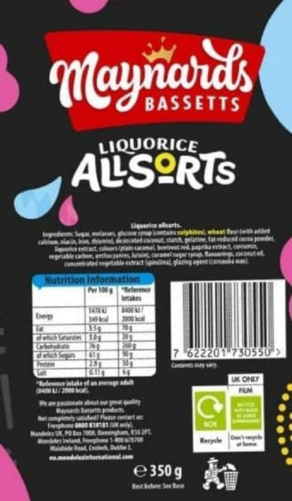 Maynards Bassetts Allsort Liquorice Sweets Bag 350g