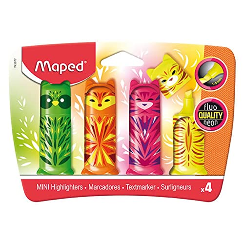 Maped Mini Friends Highlighters (x4 Pack Assorted Colours)
