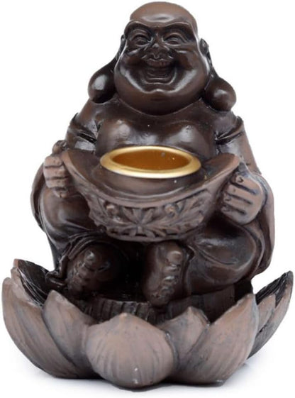 Peace of the East Wood Effect Lucky Buddha Backflow Incense Burner