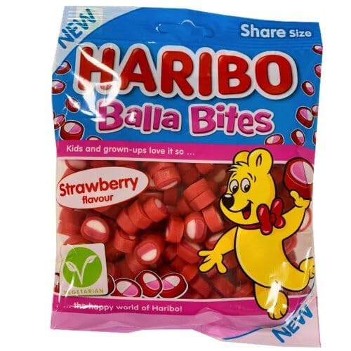 Haribo Balla Bites Sweets 160g | Strawberry Flavour