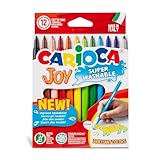 CARIOCA Joy Fine Tip Colors - Super Washable Ink Markers with 2.8mm Fine Tip - Long-Lasting Ink, Gluten Free, Made in Italy (Box of 12 Markers)