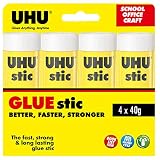 UHU Solvent Free 4 Glue Sticks, (33-40575)