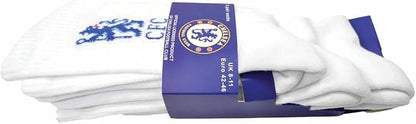 Chelsea FC Sports Socks White Blue 8 to 11 UK
