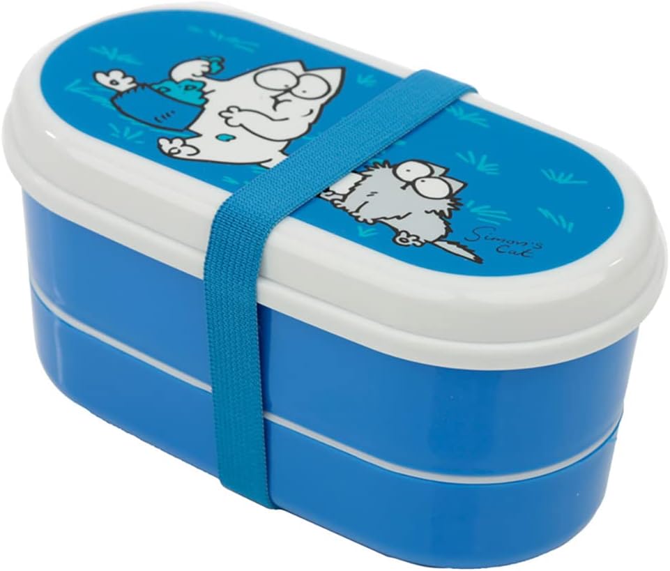 Simon's Cat Stacked Bento Box Lunch Box with Fork & Spoon