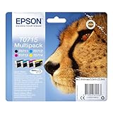 Epson T0715 Black Cyan Magenta Yellow Inkjet Cartridge Value (Pack of 4) C13T07154012