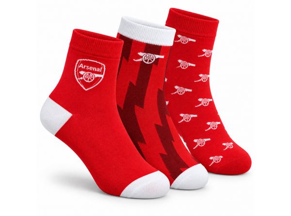 Arsenal Three Pack Ankle Socks UK 4 to 7