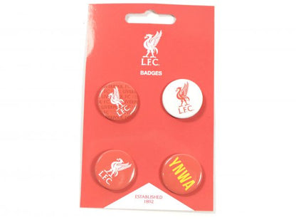 Liverpool FC YNWA Button Badge Set 4 Pack