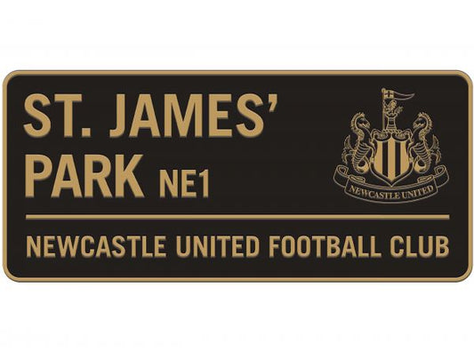 Newcastle United BLK/Gold Metal Street Sign