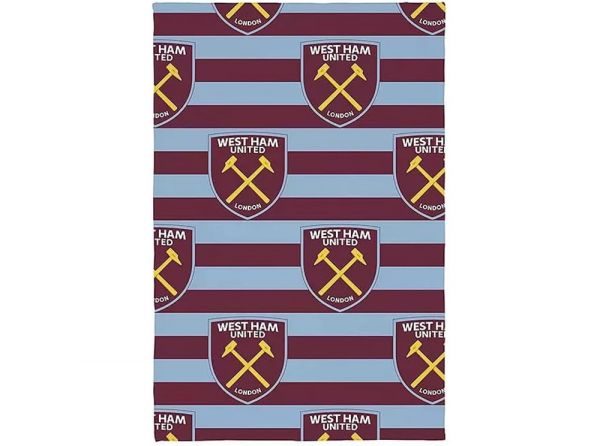 West Ham Stripe Fleece Blanket Official Merchandise