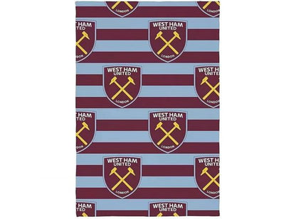West Ham Stripe Fleece Blanket Official Merchandise
