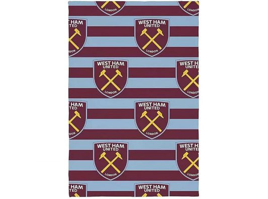 West Ham Stripe Fleece Blanket Official Merchandise