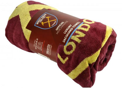 West Ham United Jaquard Knit Towel 75cm x 150cm