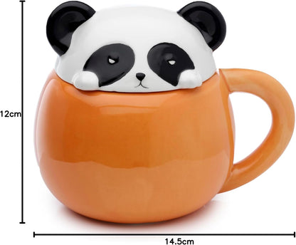 Panda Peeping Lid Ceramic Animal Mug
