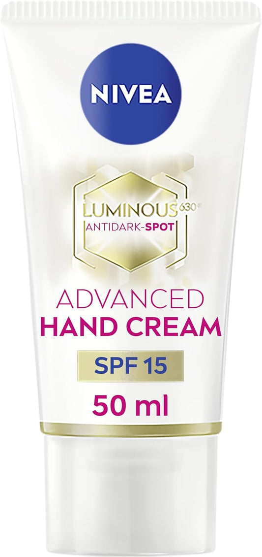 NIVEA LUMINOUS 630 Anti Dark Spot Advanced Hand Cream (50ml), Skin Cream Enriched With Hyaluronic Acid, Nourishing Hand Cream For Luminous Skin