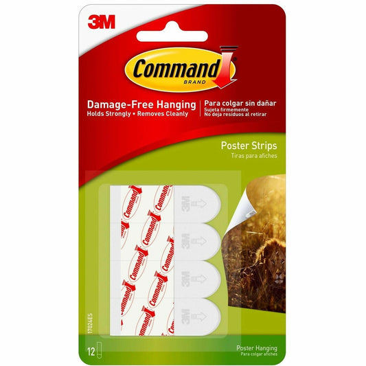3M Command Poster Strips White 12PK