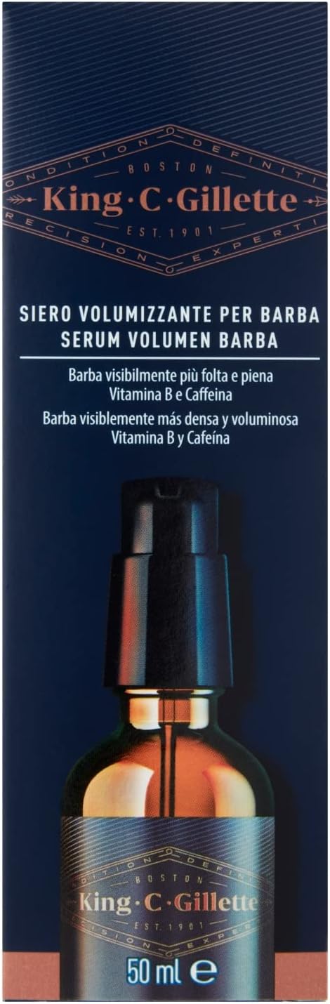 King C. Gillette Beard Addenser Formulated with Vitamin B and Caffeine 50ml