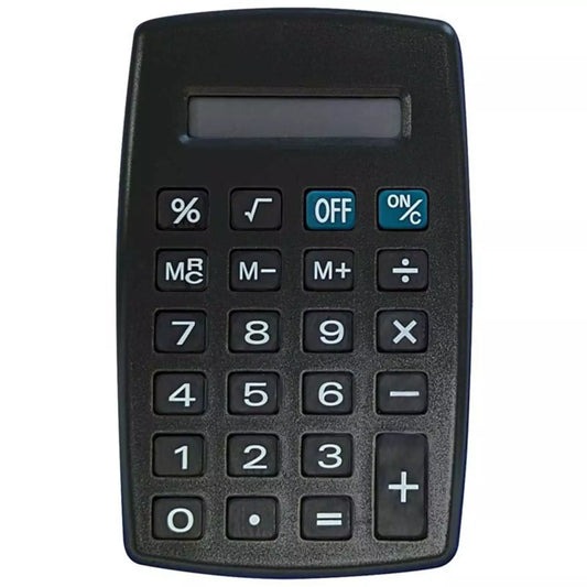 Just Stationery Battery Powered Pocket Calculator Black