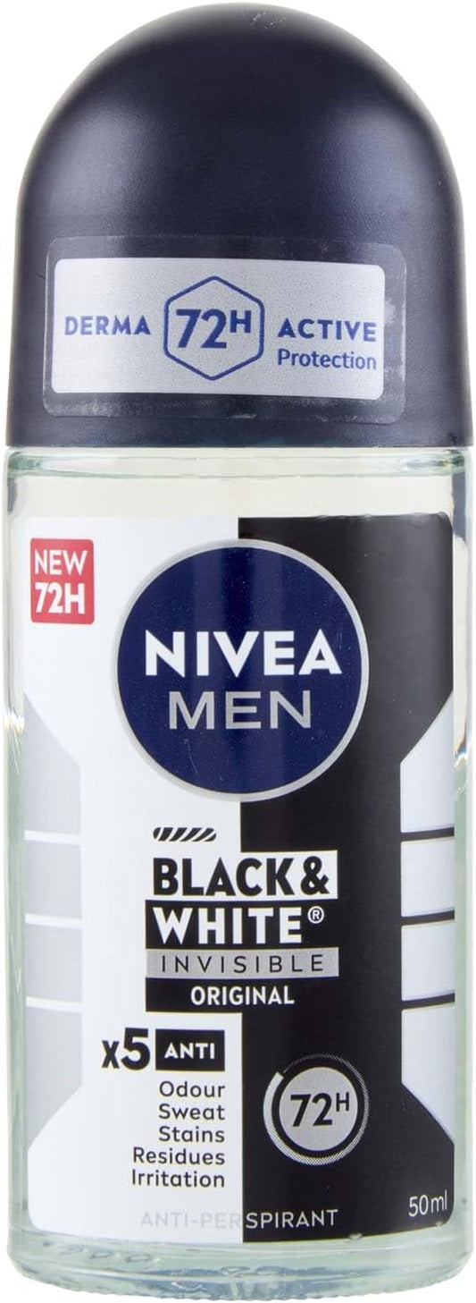 Nivea Men Deodorant, Invisible For Black & White Deo Roll-On - 160 g