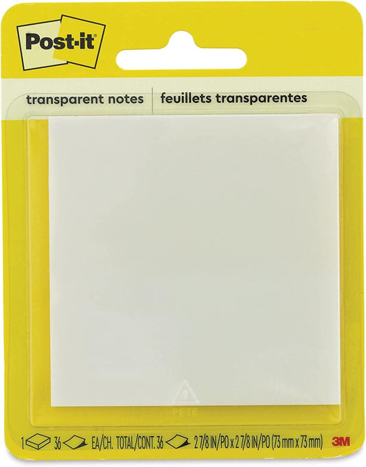 Post-it Transparent Sticky Notes: 2-7/8 in. Width (Transparent) / 36-Sheets per pad / 1-Pack